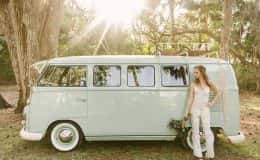 Bride and VW Bus