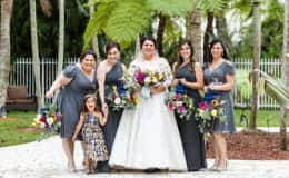 Bride with Bridesmaids and Flower Girl
