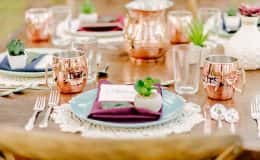 Copper mule mugs and tablesetting