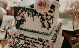 Hand painted Wedding Cake