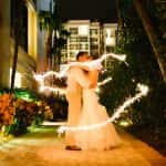 Bride and Groom sparkler swirl