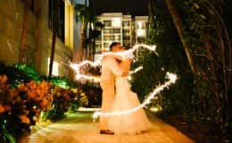 Bride and Groom sparkler swirl