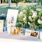 Card and gift table with roses at private estate in Naples, FL
