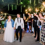 Sparkler exit with wedding guests at private estate in Naples, FL